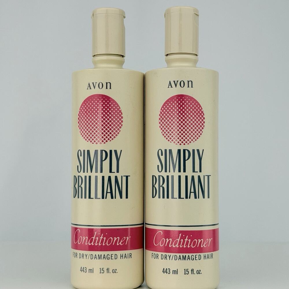 Vintage 1989 Avon Simply Brilliant Conditioner Dry Damaged Hair 15 Oz Lot 2